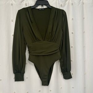 Shein long sleeve v neck bodysuit